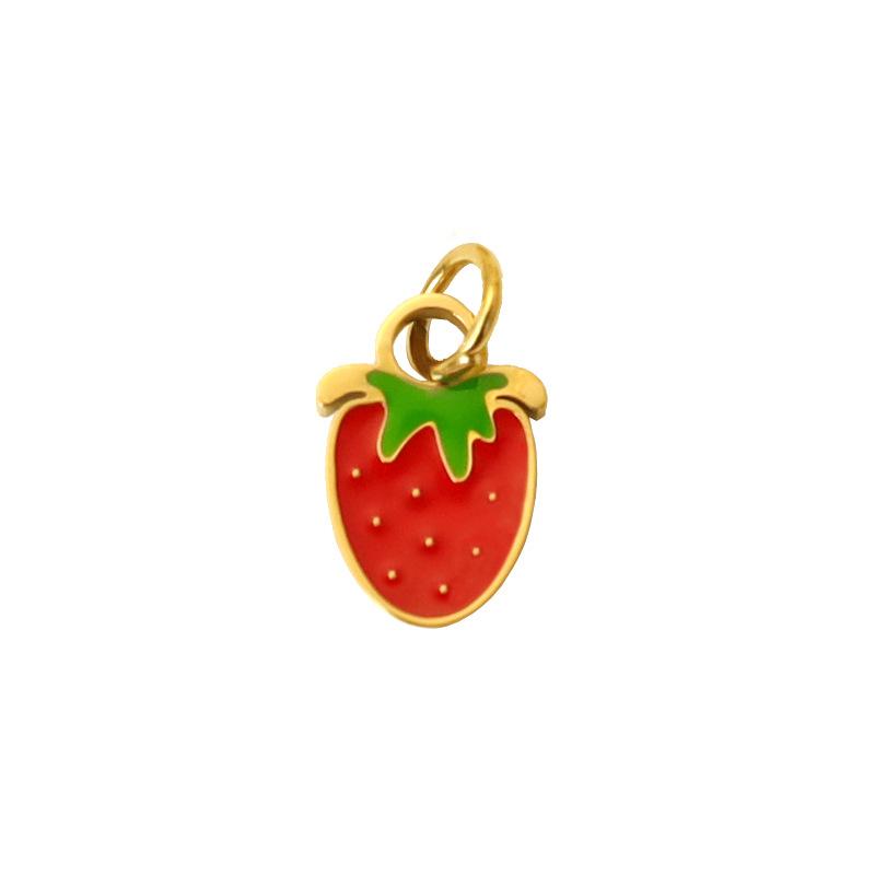 Summer On The New National Tide Does Not Fade Niche Dripping Oil Colored Strawberry Necklace Accessories Diy Design Pendant Women