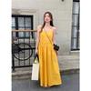 Dopamine Yellow Sleeveless Suspender Dress Women's Summer French High-end Seaside Vacation Super Fairy Beach Skirt