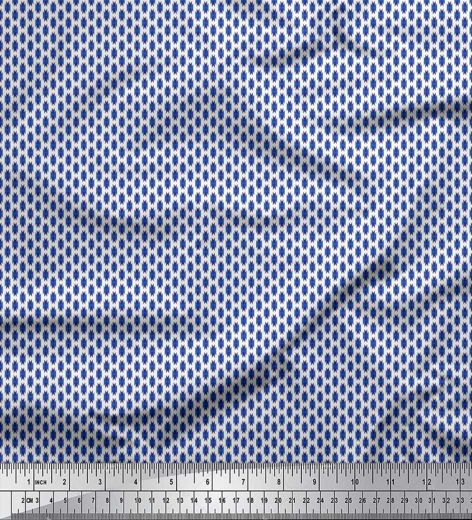 Soimoi Japan Crepe Satin Fabric Geometric Small Print Fabric by the metre 42 Inch