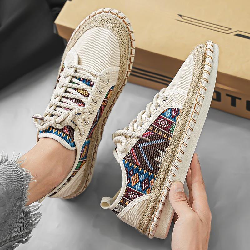 Fashion Casual Shoes for Men Lightweight Graphic Lace Up Man Shoe Flat Espadrilles Adults Common Non-leather Classic Original Sneakers