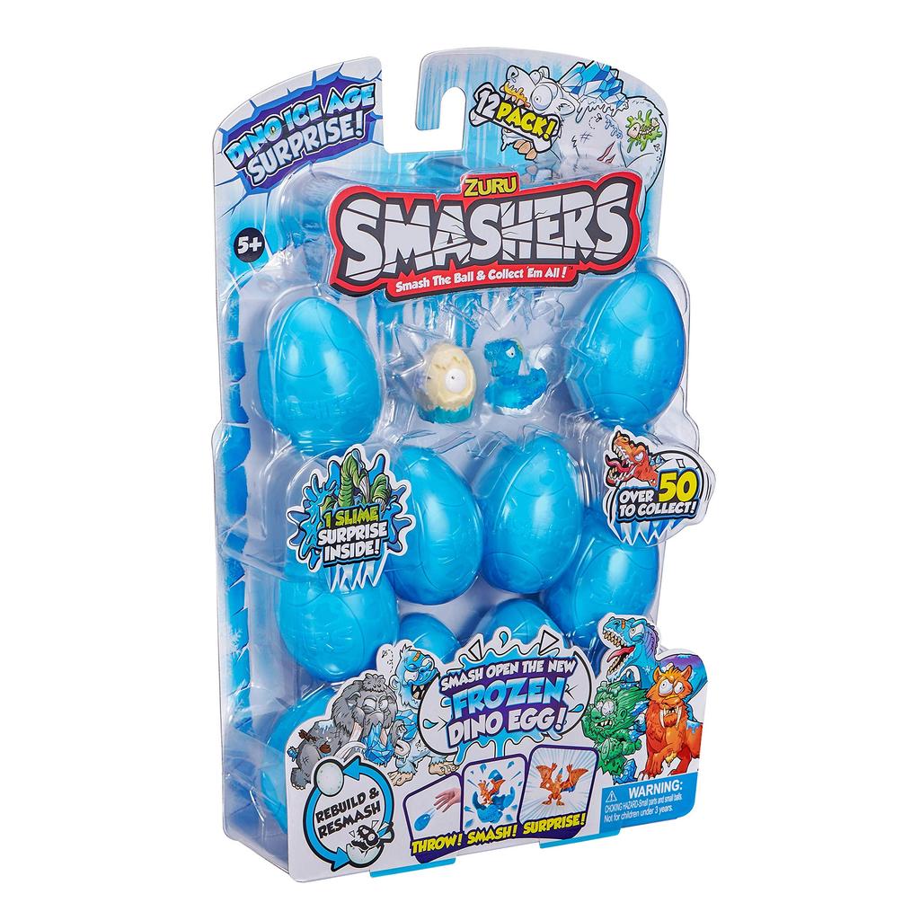 Smashers Dino Eiszeit 12er Pack Smash Ei ZURU Blau (7458-S001)