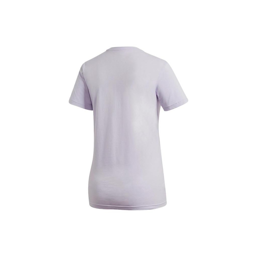 Adidas Must Haves Crew Neck Solid Logo Print T-Shirt Women T-Shirts Purple Gray FQ3240
