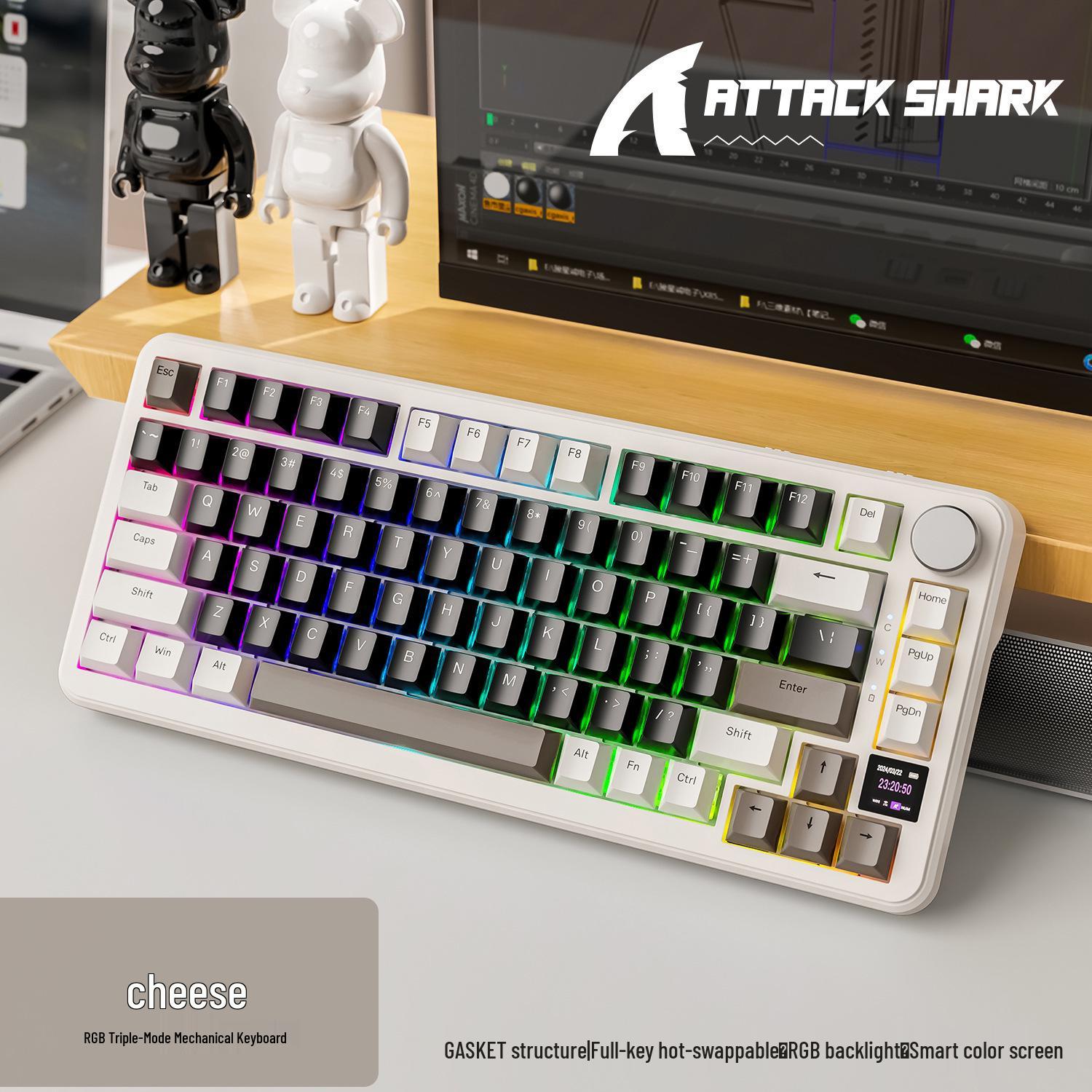 

Бездротова механічна клавіатура Shark X85PRO RGB Bluetooth з налаштовуваними, гарячезамінними перемикачами