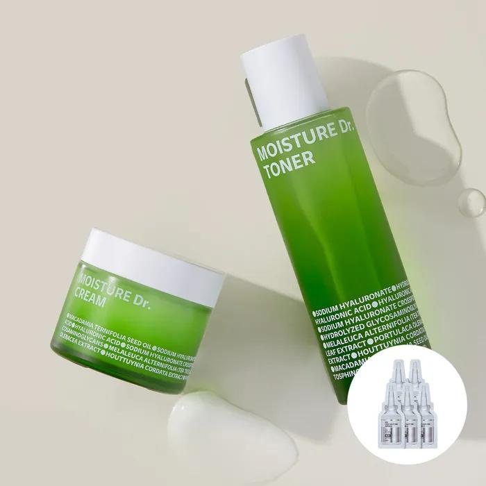 [Moisture Concern Gift Set] Moisture Doctor (Jang Su-jin) Toner 130ml + Cream 70ml (+Free Gift: NDS Point Shot 2000 Ampoule 1mlx5)