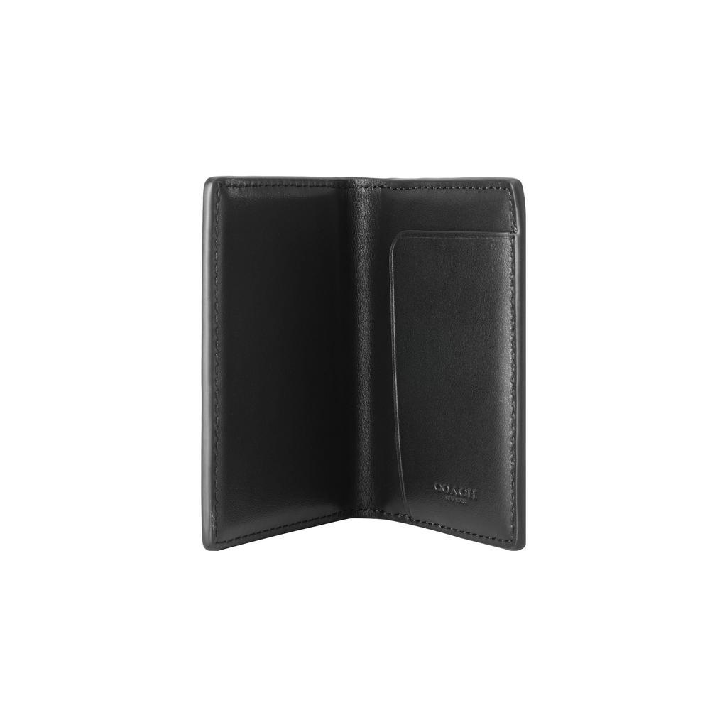 Coach Magnetic Card Case 10 Classic Monogram Multifunctional Leather Card Holder Small Women Card Holder Black 91660-QBO4G