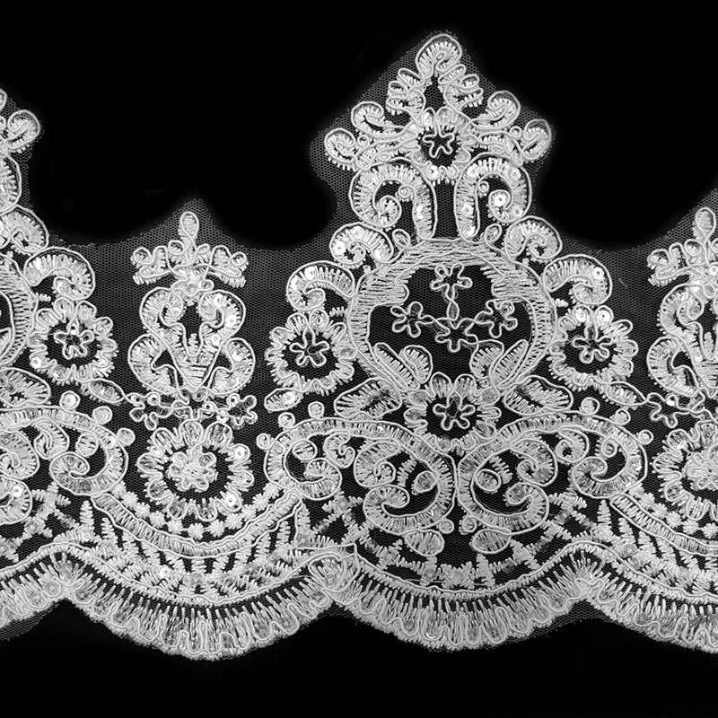 

Mesh Bottom Embroidery Lace, Bead Embroidery Float Bone Lace, Three-In-One Lace, Bone Thread Diy Lace Accessories белый