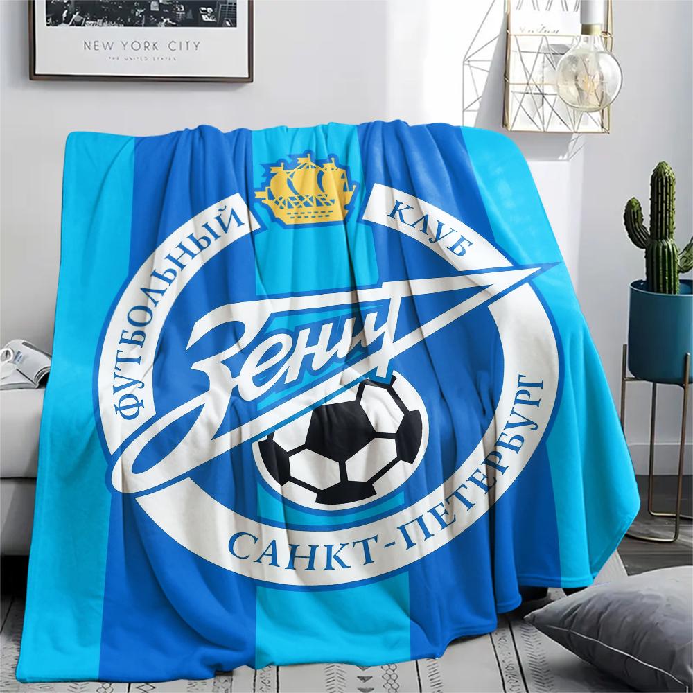 Zenit team emblem,pattern Flannel Blanket, High quality Comfortable for All Seasons, Home Decor, Warmth and Comfort, Perfect for Gifts.