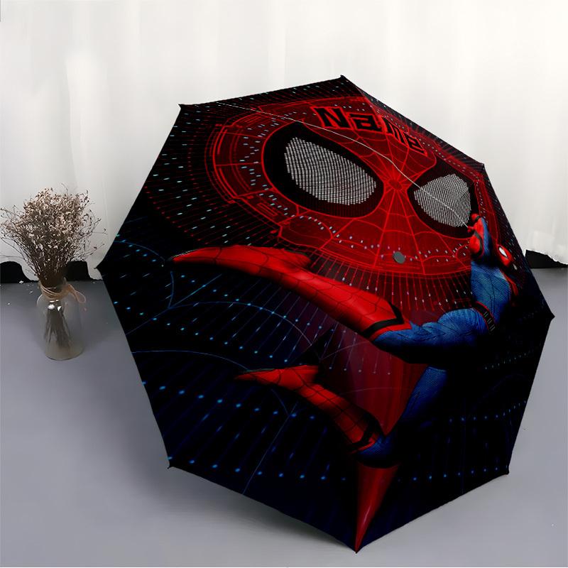 1pc SpiderMan Custom Name Automatic Folding Umbrella, Durable Plastic & Iron, Lightweight for Outdoor Daily Use  S1230035