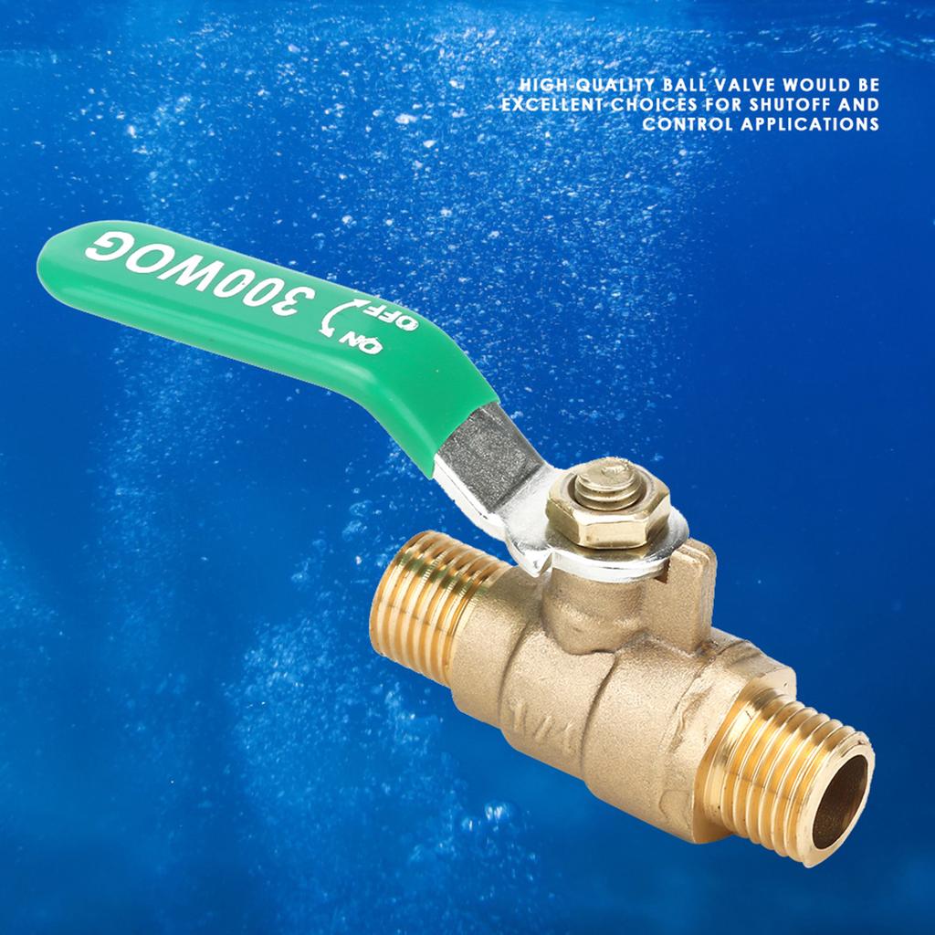 Male To Male Thread Brass Pipe Ball Valve Two Way Mini Ball Valve Shut Off Valve (G1 4 )
