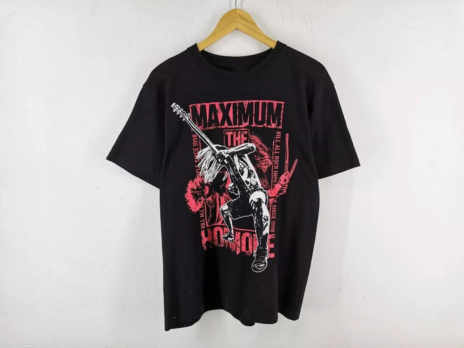 Maximum The Hormone Band Reprint basic black Unisex T shirt cotton XXXL