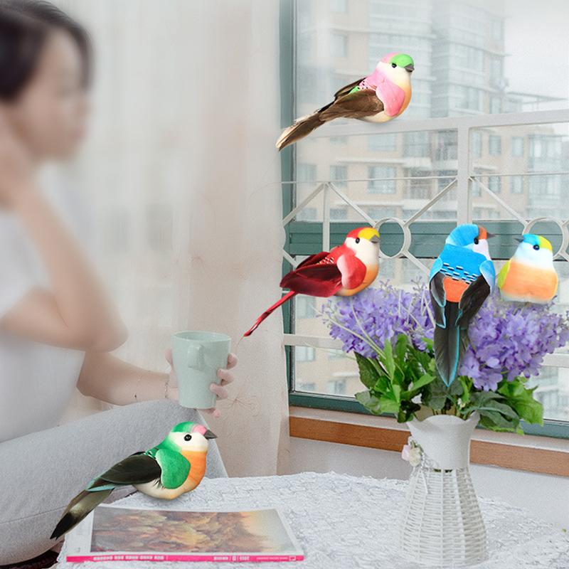 1Pcs Cute Artificial Birds Fake Foam Animal Simulation Feather Birds Models Tit Diy Craft Home Garden Ornament Decoration