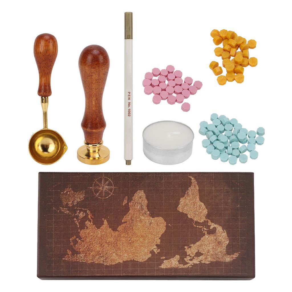 Wax Stamp Kit Prevent Leakage Retro Wax Stamp Seals Kit with Pen Sealing Wax Set for Party Invitations Christmas Letters