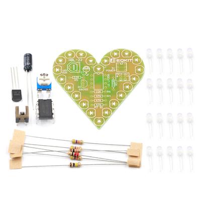 Kit fai da te Kit lampada per respirazione a forma di cuore DC 4V-6V Suite LED per respirazione Rosso Bianco Blu Verde Produzione elettronica fai-da-te per l'apprendimento