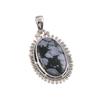 Natural Snowflake Obsidian Gemstone Handmade 925 Solid Silver Pendant 1.50" l6B73