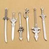 10pcs/lot Antique Silver Plated Sword Blade Charms Pedants DIY Jewelry Making Accessories Findings