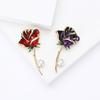 Fashion Enamel Rose Brooches for Women Unisex Pearl Plant Pins Event Party Luxury Gifts Backpack Decoration Clothes Accessories