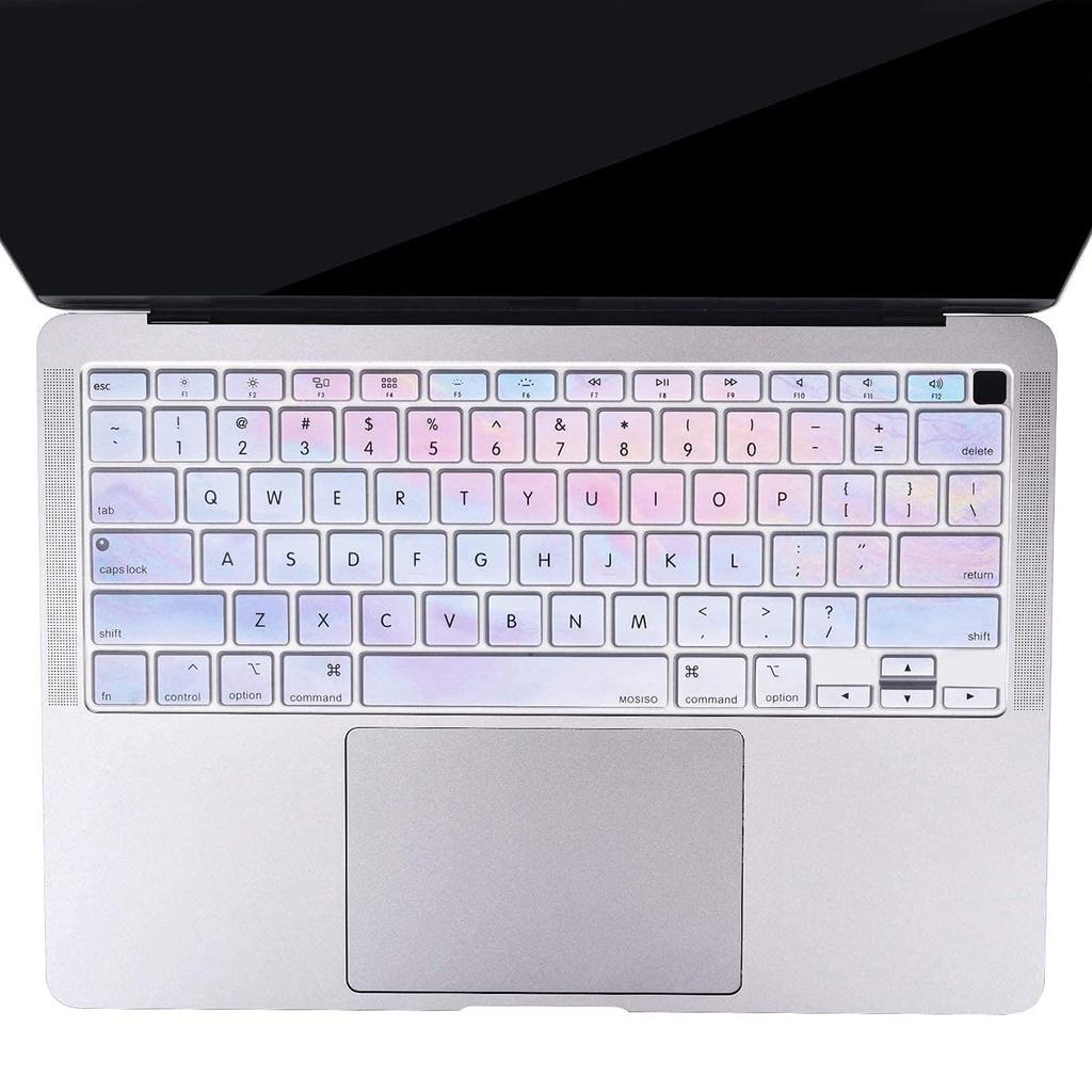 MOSISO Keyboard Cover for MacBook Air 13 inch 2021 2020 Release A2337 M1 A2179 Retina Display with Touch ID Backlit Magic Protective Silicone Clouds