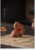 Charming Lucky Cat Purple Clay Tea Pet for Home or Office Decor