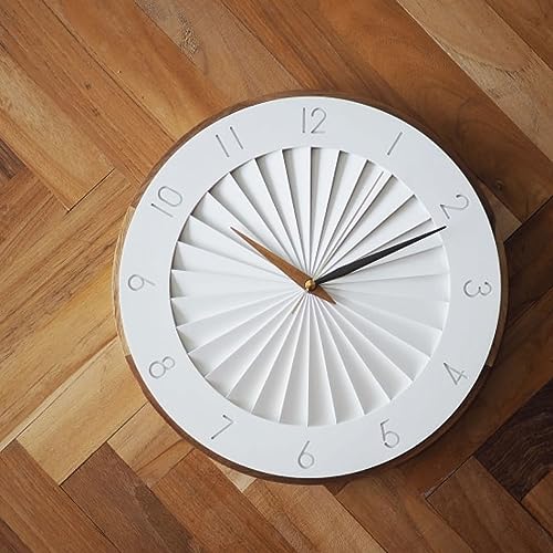 Interform Ludovica Wall Clock CL-4384 Sweep Movement Wood Ivory