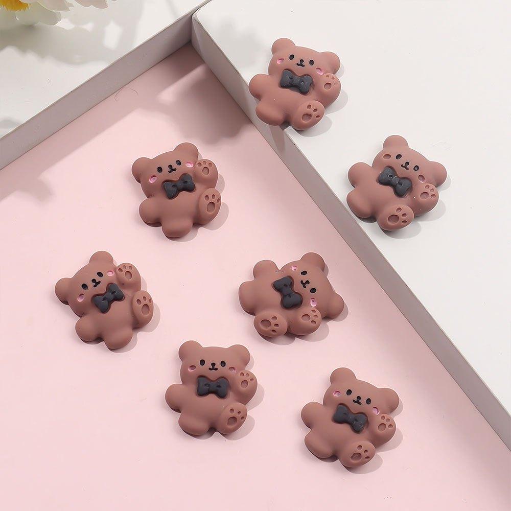7/15/31 Stück Harz Tier Bär Dekorationszubehör Braunbär flache Rückseite Perlen DIY Zubehör Dekoration Strandurlaub