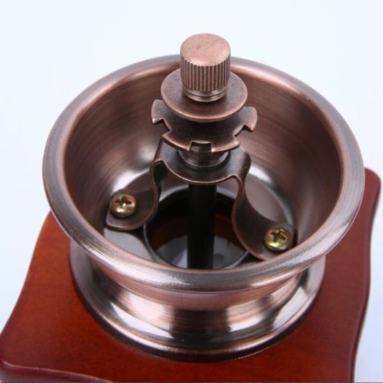 Wygodna, trwała, oszczędzająca pracę, solidna, klasyczna, ręczna korba drewniana szlifierka do ziaren do ręcznego młynka do kawy w kuchni