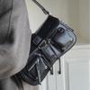 Textured Trendy Hot Girl 2024 Baguette Shoulder & Messenger Motorcycle Bag