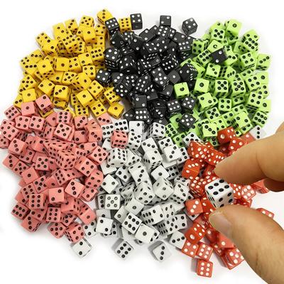 300pcs 8mm Six-Sided Dice Set White Black Green Colors Bulk RPG Dice for Tabletop Games D&D Casino Nights and Party Favors JXB