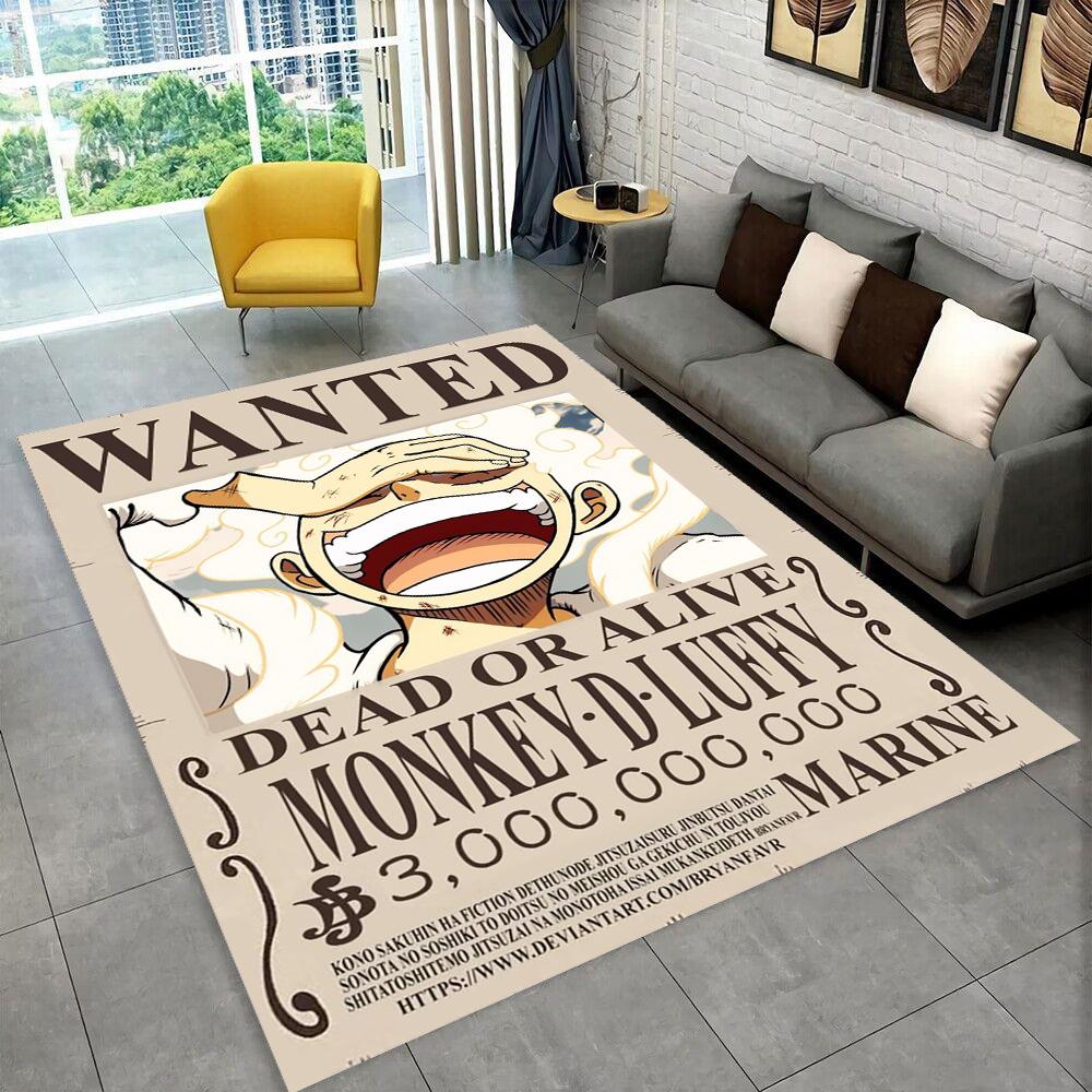 3D One P-Piece Cartoon Anime Carpet Rug for Playroom Bedroom Living Room Sofa Home Decor,kids Game Area Rug Non-slip Floor Mat