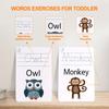 Animals English Words Learning Flashcards Kids Practice Words Cards Montessori Toys Early Toddler Educational Toys for Kid Gifts