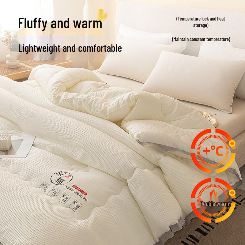 Thickened Warm Cotton-Soy Quilt for All Seasons - Single & Double Dorm Bedding