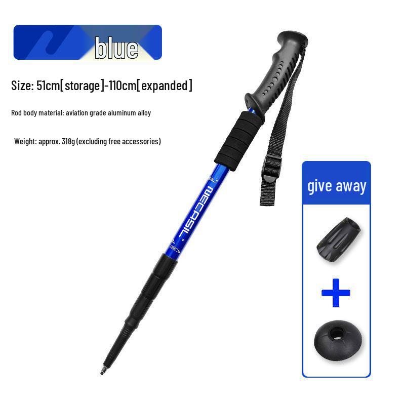 Newcastle Aluminum Alloy Shock-Absorbing Straight Handle Trekking Pole (Four-Section, Telescopic) G103