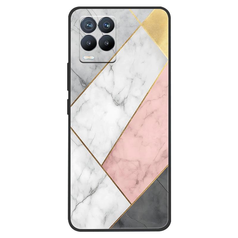 Funda para Realme 8 Pintura de Mármol Suave Mate Silicona Trasera para Realme 8 Pro 8i Realme8 4G RMX3085 Carcasa Completa para Teléfono Linda