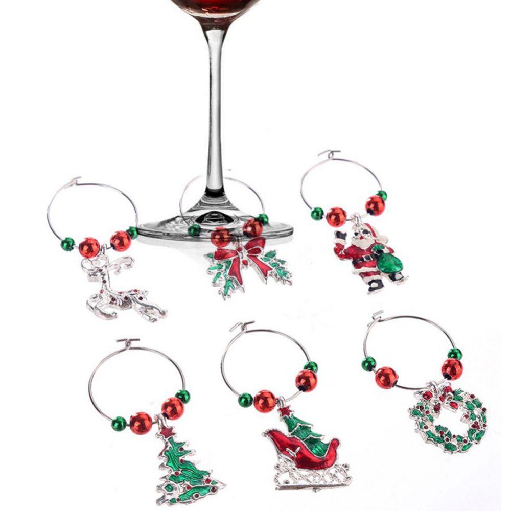 Table Decoration Xmas Marker Christmas Pendants Christmas Decoration Party Accessories Wine Rings