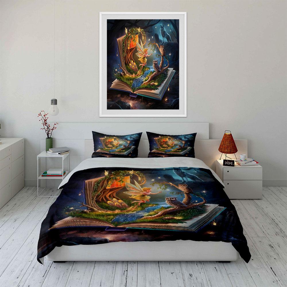 Fairy Tale Fantasy Decor Set Multiple Sizes Kid'S And Adults' Bedroom Exquisite 3Pc Bedding Set, Gift