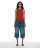 PARTIMENTO WOMEN Studded Hoodie Knit Top_Chili Red
