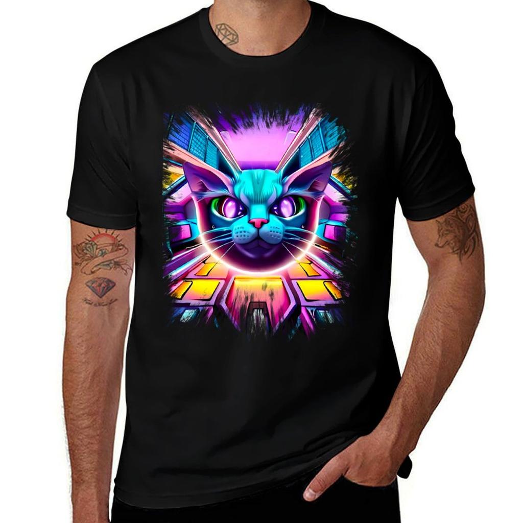 electric cat TShirt Large Size Soft Cotton TShirt
