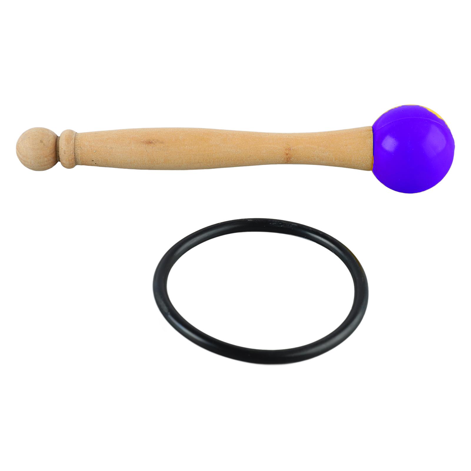 

Singing Bowl Mallet Wood Handle Rubber Head Clear Beautiful Sound Percussion Stick with Rubber Ring Purple фіолетовий