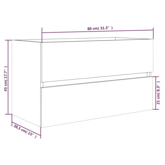 3120346 vidaXL Vanity Unit with Integrated Basin Sonoma Grey Engineered Wood