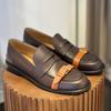 British style niche color matching belt buckle loafers women's spring and autumn new versatile low-heeled flat-soled small leather shoes single shoes