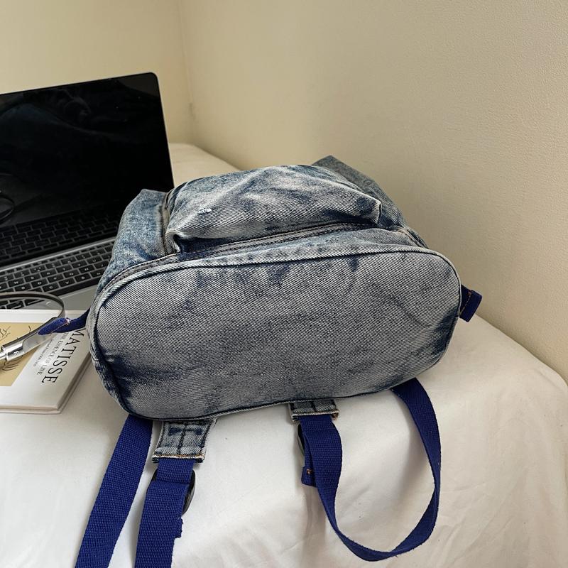 Jeans-Rucksack Damen Kleiner Rucksack Studenten-Schultasche Multifunktionale Handtasche
