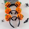 Versatile Costume Hair Pieces Halloween Plush Pumpkin Headband, Fuzzy Orange Ghost Face Holiday Headwear for Kids Adults Accessories Women Cosplay
