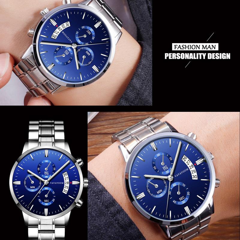 VA VA VOOM Edelstahl Männer Uhren Luxus Top Marke Mode Casual Kleid Quarz Armbanduhr Relogio Masculino Business Kalender Uhren