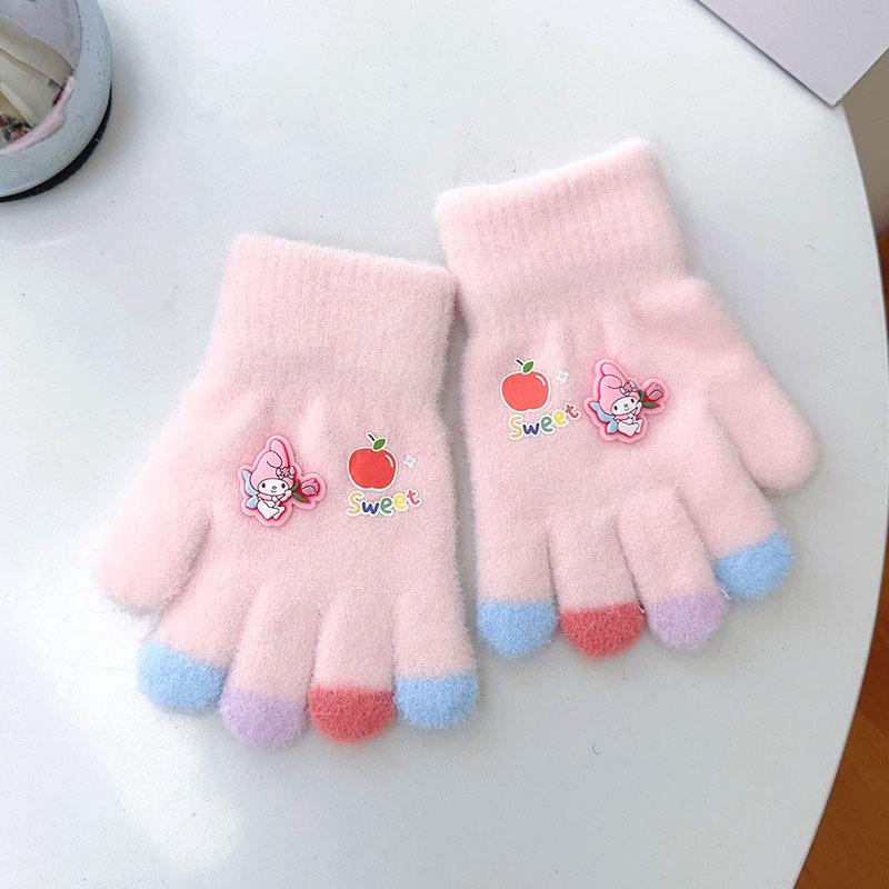 Luvas de Inverno Infantis Fofas de Urso Estilo Coreano - Quentes, À Prova de Frio, Design de Cinco Dedos para Meninos e Meninas