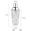 1 stücke Glas Shaker Mit Skala Edelstahl 400 ml Shaker Bar Cocktail Hand Shaker Trinken Saft Hause Küche Utensilien werkzeug