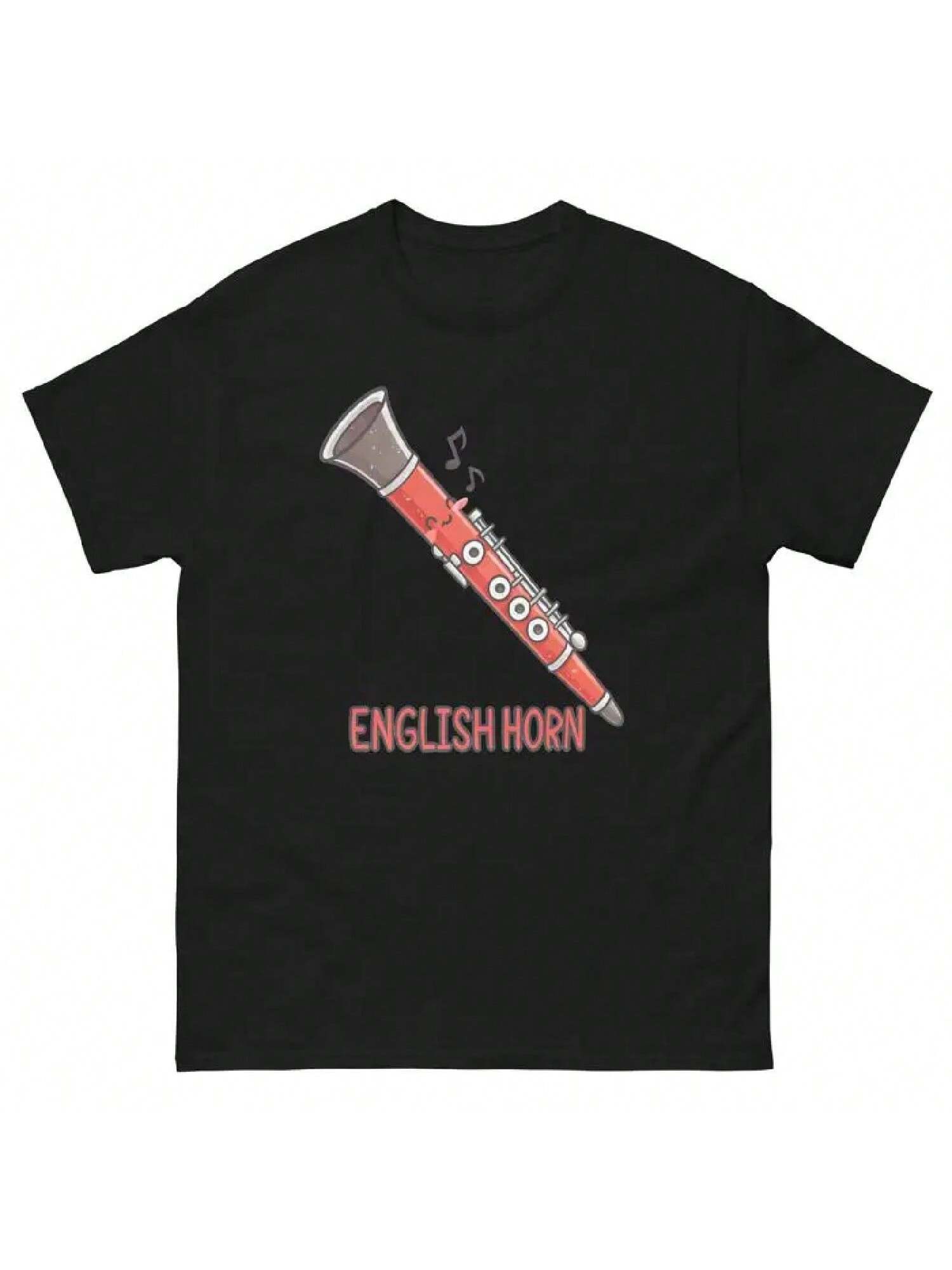 English Horn Musical Instrument Illustration T Shirt S разноцветный