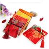 Chinese Brocade Jewelry Storage Bag Handmade Silk Embroidery Padded Small Zipper Tassel Jewelry Organizer Pouch Satin Gift Bag