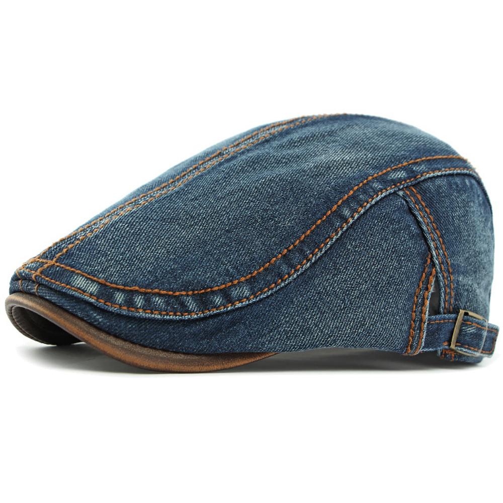 HT4735 Berets for Men Women Vintage Artist Painter Octagonal Beret Hat 6 Panels Denim Ivy Flat Cap Male Female Spring Beret Cap