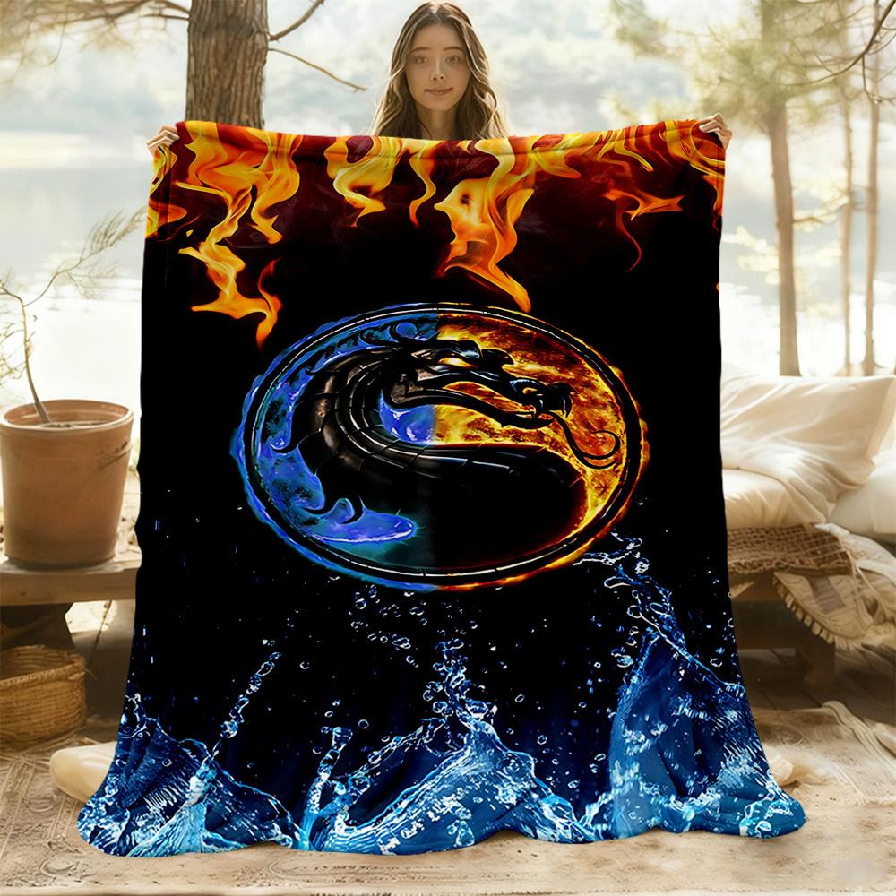 1PC Mortal Kombat Outdoor Blanket Lightweight Flannel, Soft & Warm, All-Season, Outdoor, Camping, Living Room, Office, L1106052