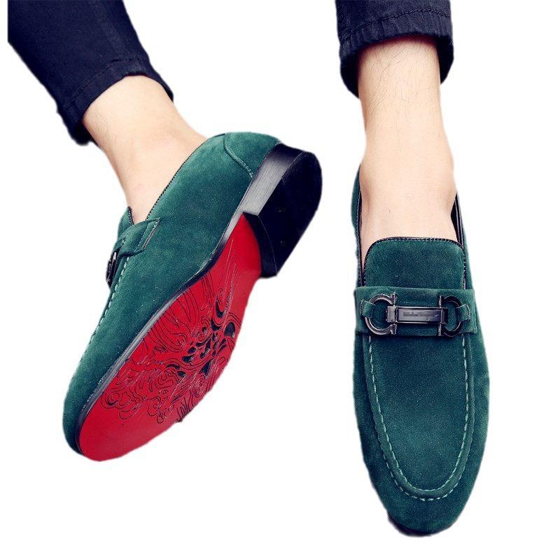 Large size spring matte surface small leather shoes casual shoes single shoes lazy Doudou shoes tide