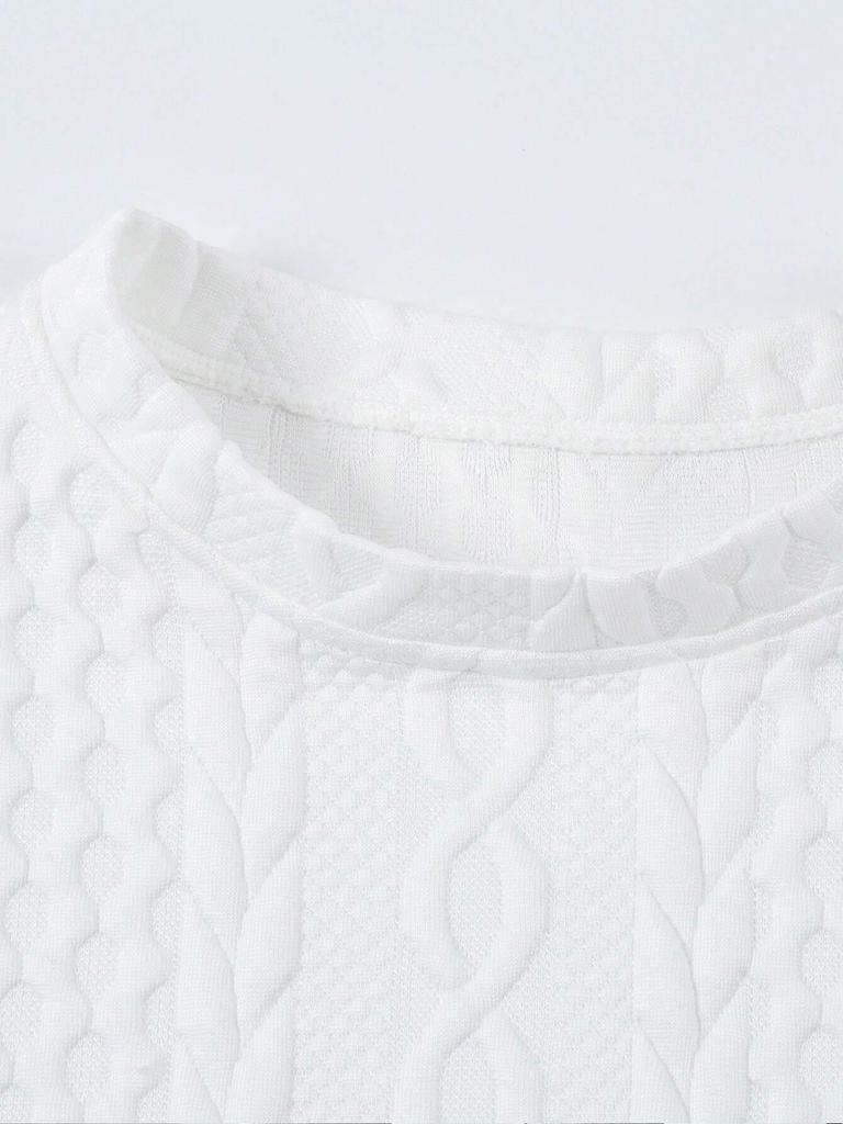 2025 Spring/Autumn Loose Textured Women's Sweatshirt - Versatile Solid Color Drop Shoulder Design.